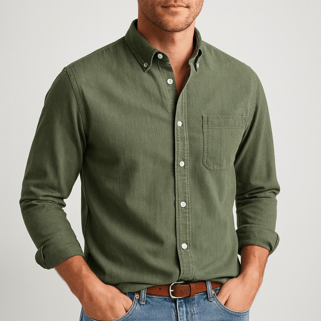 Bawełniana koszula z długimi rękawami i guzikami –  Niezbędne dla mężczyzn